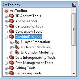 ArcToolBox y Corridor Designer