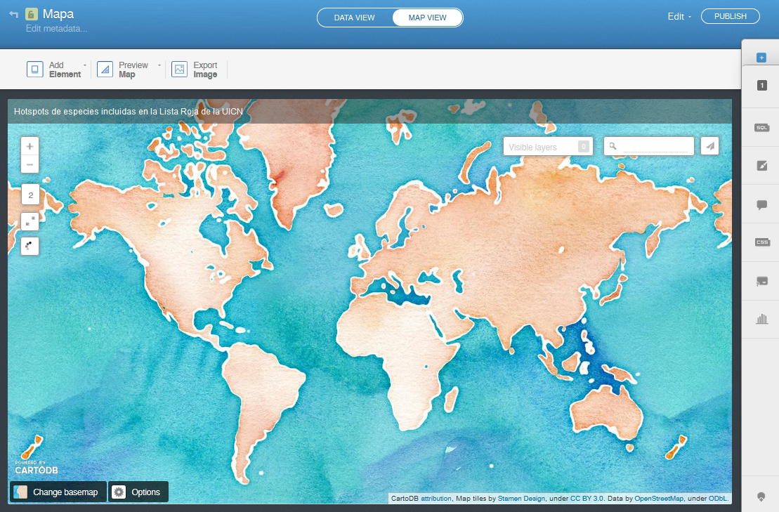 Visor de cartografia online Carto