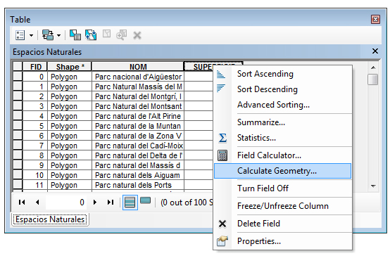 cálculos geométricos en ArcGIS y ArcMap