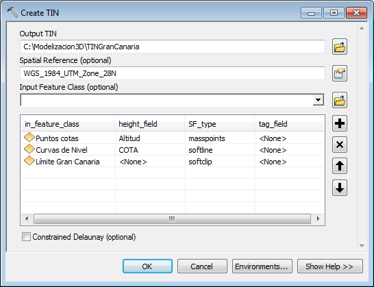 Creacion de archivos TIN