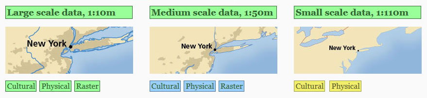 Natural Earth Resoluciones de cartografia