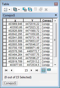 representar Tabla de Coordenadas en ArcGIS