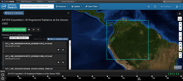 Descarga de imagenes Aster para cartografia