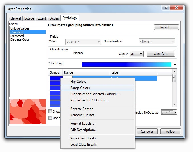 Ramp Color ArcGIS