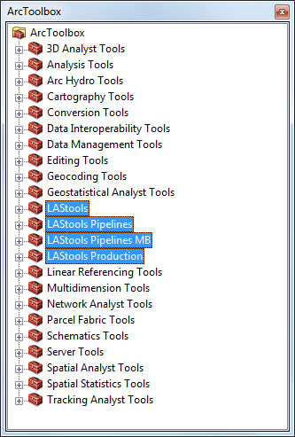 LASTools para ArcToolBox