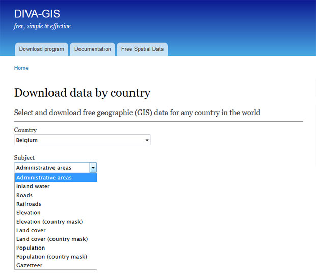 cartografia de límites administrativos diva gis