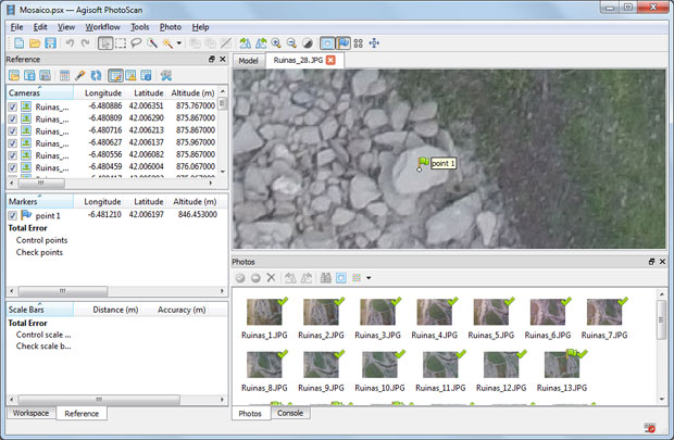 puntos de apoyo con agisoft photoscan