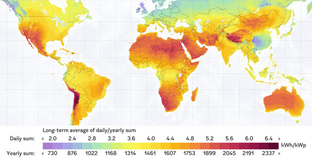 cartografía de radiación solar