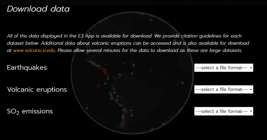 Earthquakes cartography map