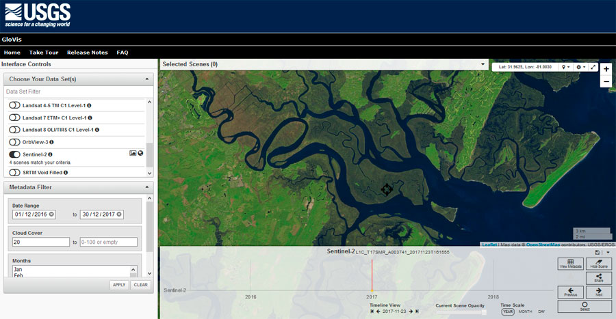 Cómo descargar imágenes satélitales de la USGS con GloVis