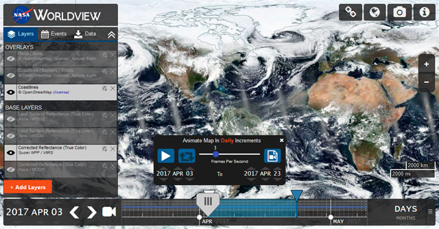 World view para descarga de imágenes satélite