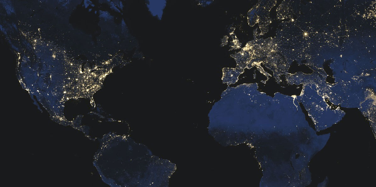 Mapa nocturno mundial