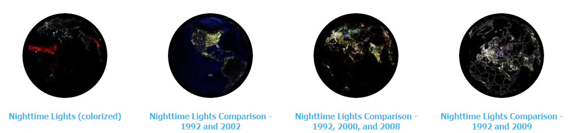 Mapas nocturnos de luz de NOAA