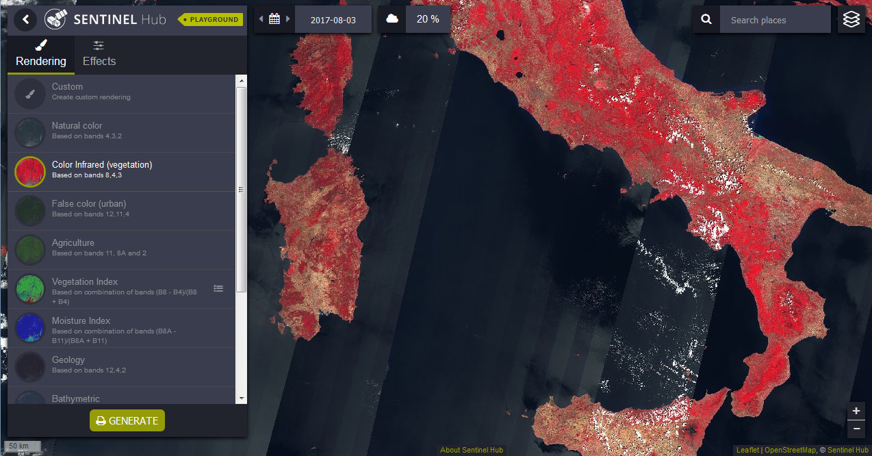 Sentinel Playground e imágenes satélite