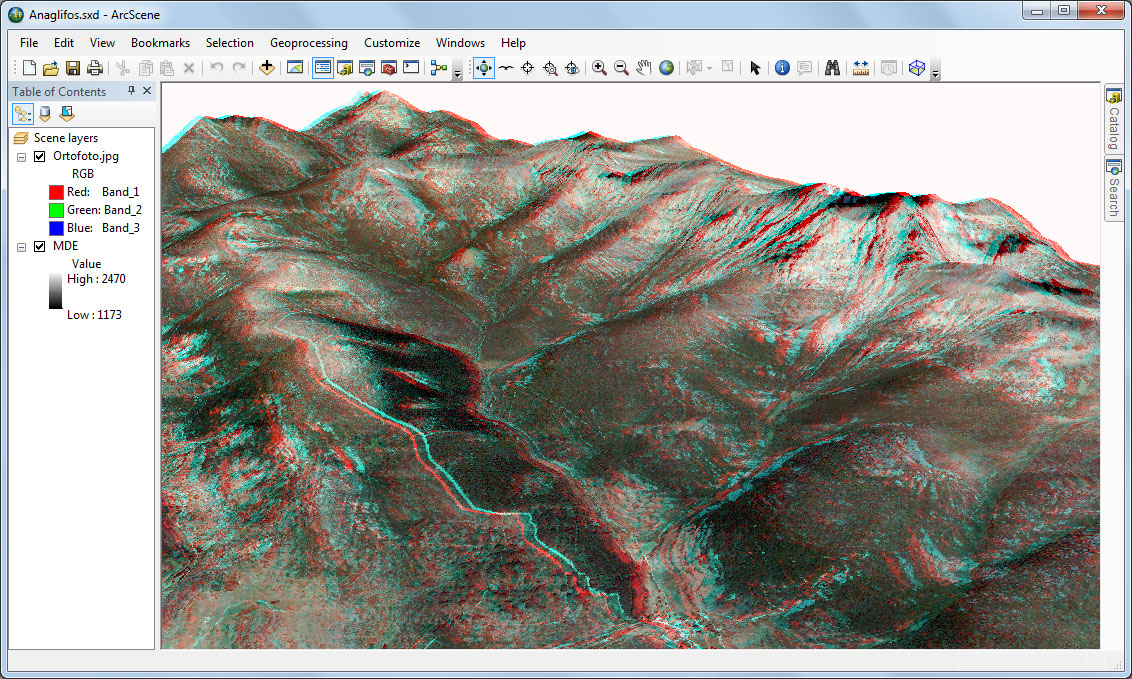 Representación de anaglifos en ArcGIS