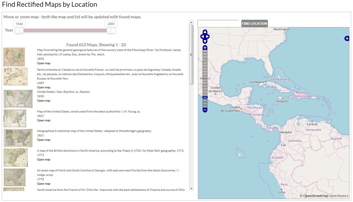 Localización de mapas históricos georeferenciados