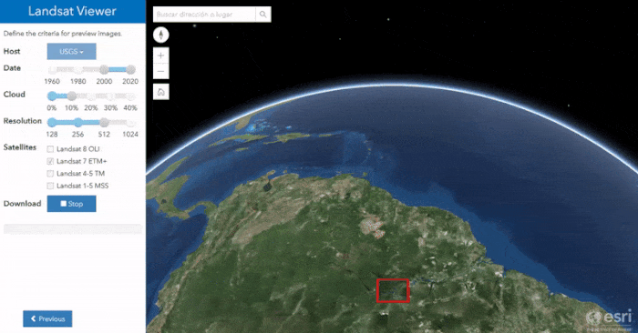Landsat Viewer para descarga de imágenes Landsat