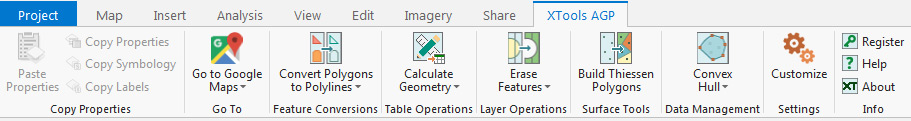 Barra de herramientas XTools AGP para ArcGIS Pro