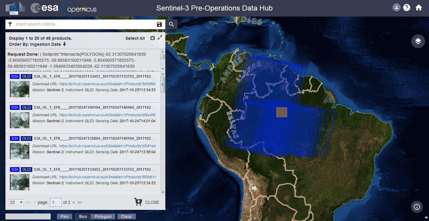 Descarga de imágenes Sentinel desde Data Hub de Copernicus