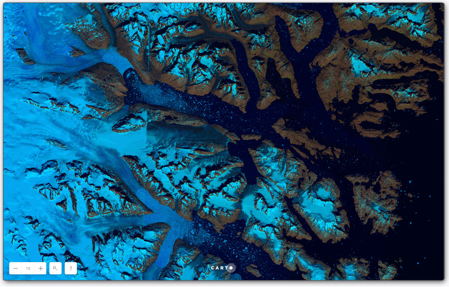 Análisis espacial con Carto para glaciares