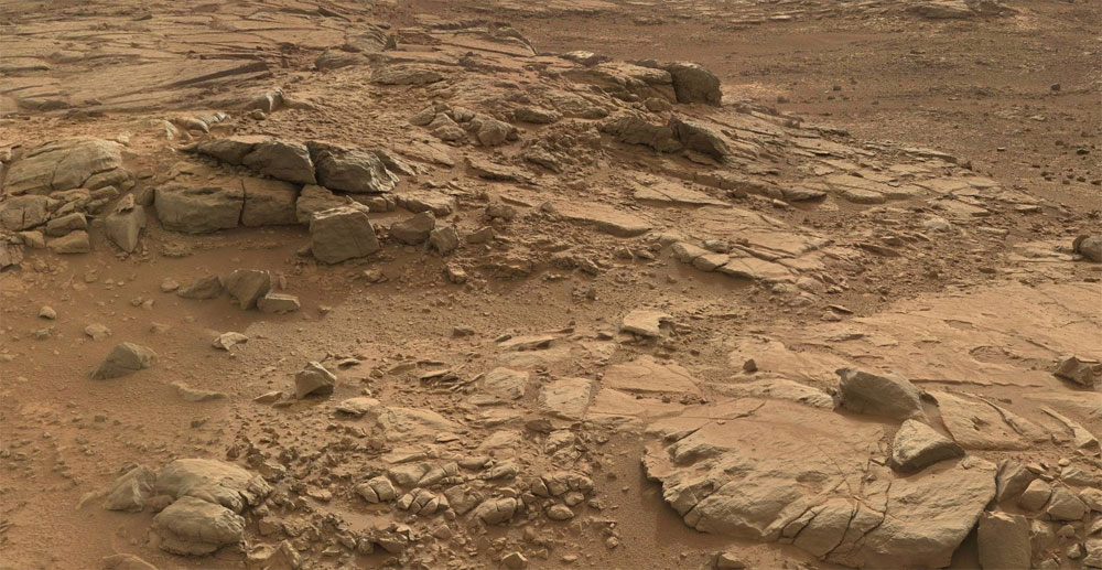 Detalle de la superficie marciana vista por la rover Curiosity