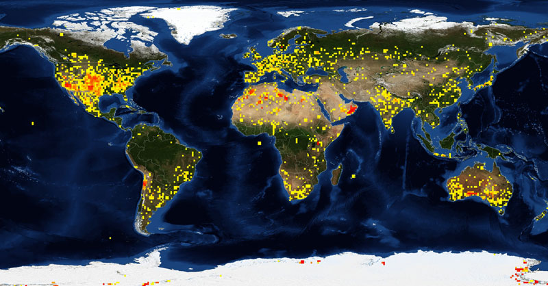 El mapa mundial de los impactos de meteoritos