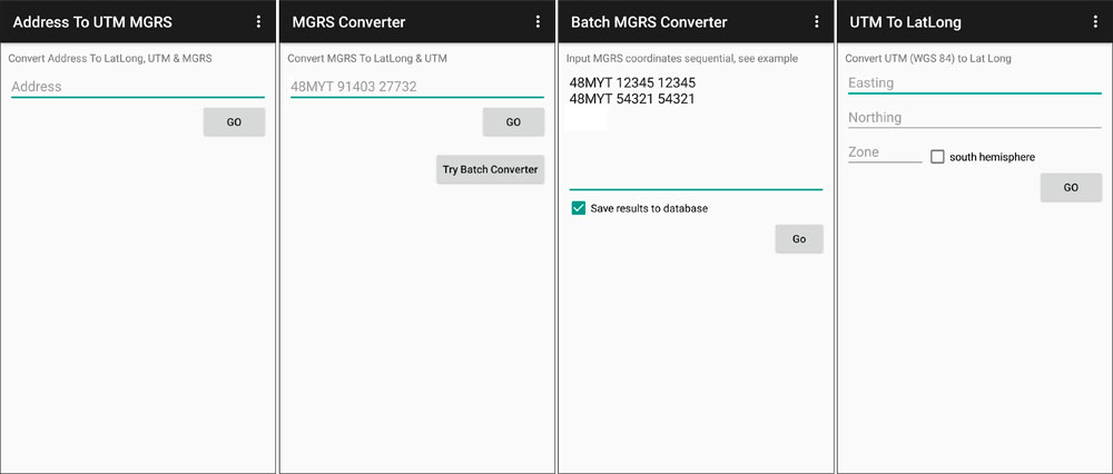 Conversión de coordenadas con aplicación GPS