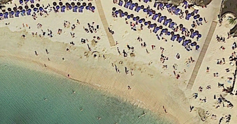 Playas nudistas a vista de imagen aérea con PNOA