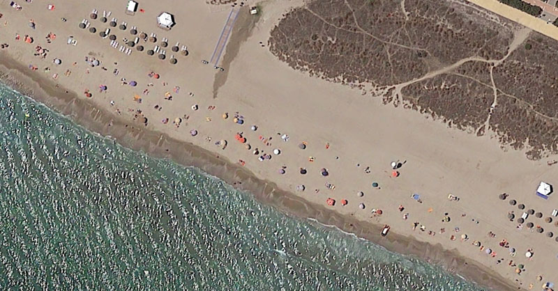 Playas nudistas a vista de imagen aérea