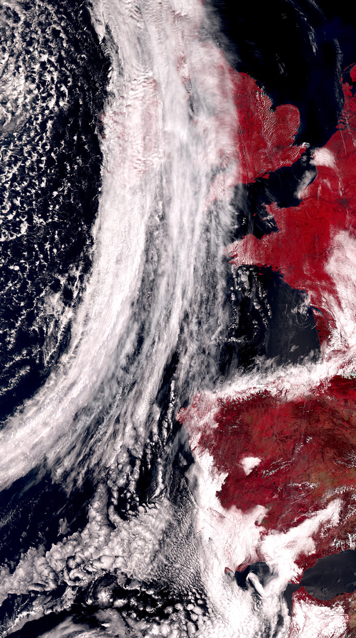 Imagen satélite de España en el infrarrojo