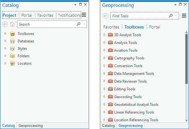 Toolboxes y Catalog de ArcGIS Pro