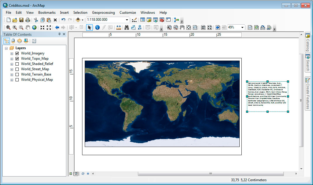 Eliminar la etiqueta de créditos GIS en mapas base