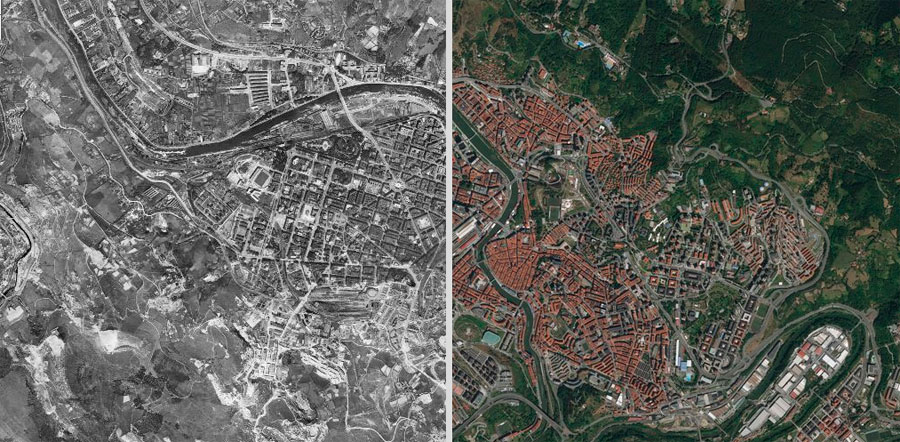 Comparar imágenes aéreas históricas