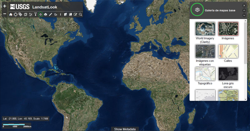 Descargar imágenes Landsat con LandLook Viewer