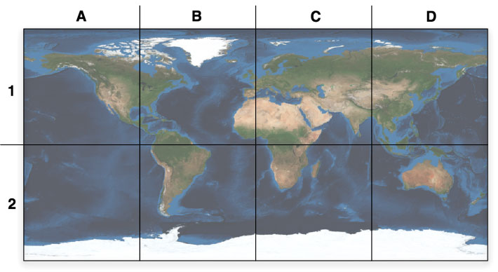 Cuadrantes del Blue Marble para descargar