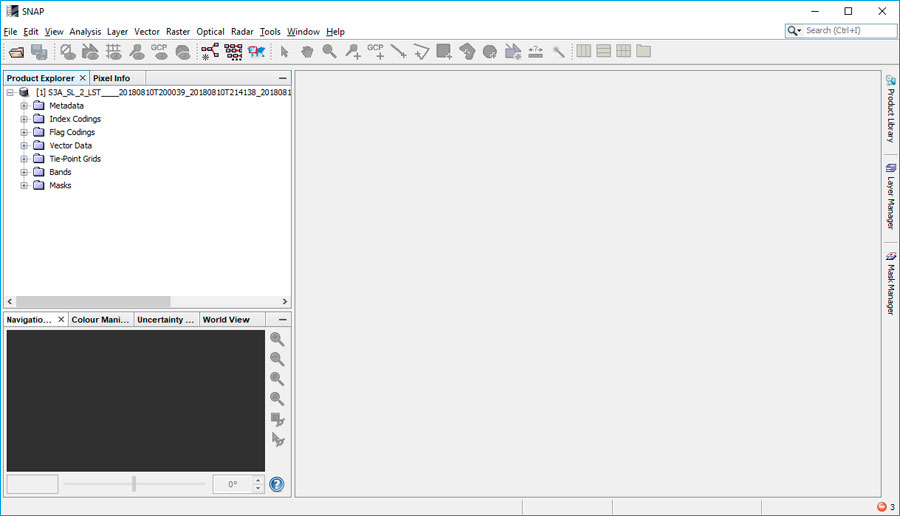 Visualización de imágenes satélite Sentinel 3 con Snap