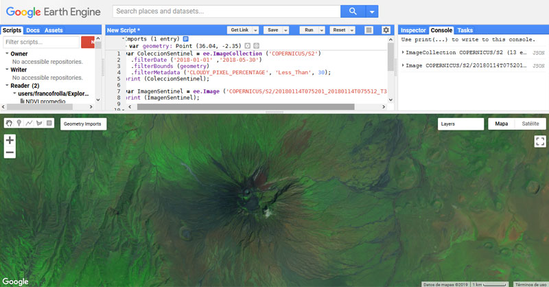 Tutorial para visualizar imágenes en Google Earth Engine