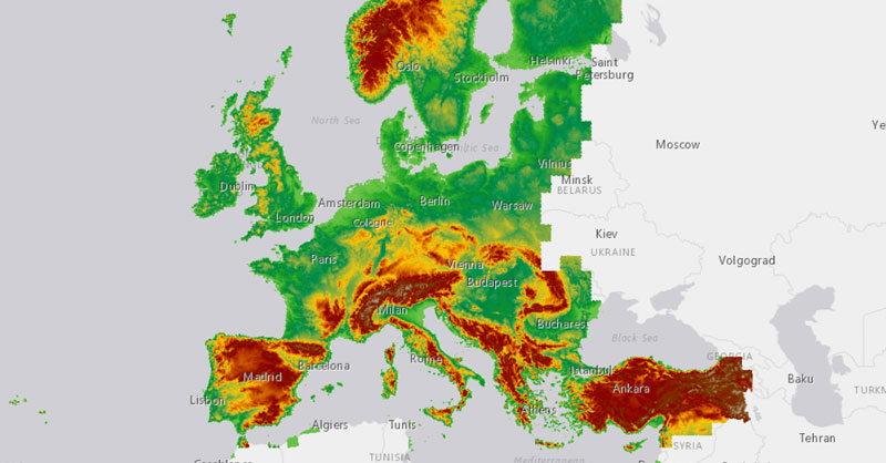 DEM Europeo y MDT morfológicos a 25 metros