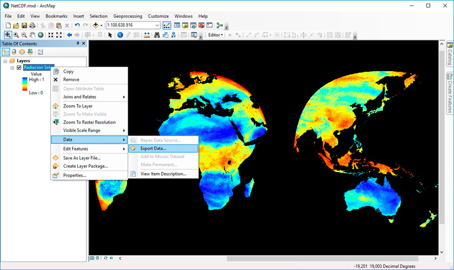 Exportar datos NetCDF