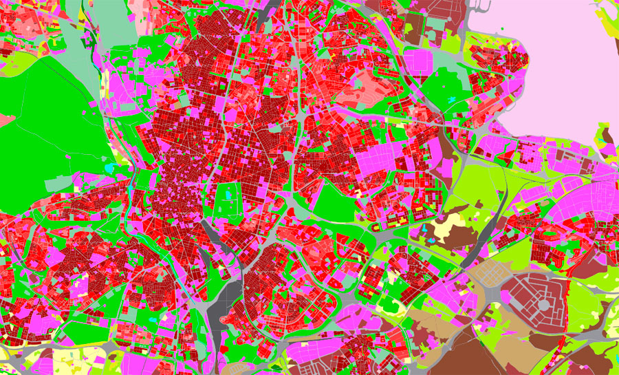 Mapa de usos del suelo urbanos