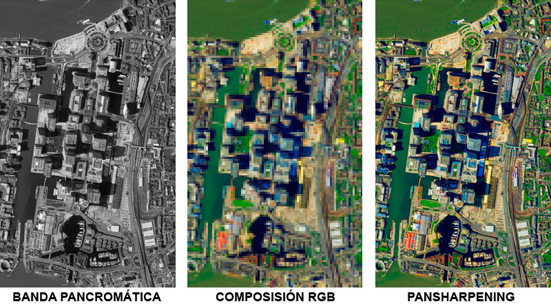 Tamaño de píxel en técnica Pansharpening
