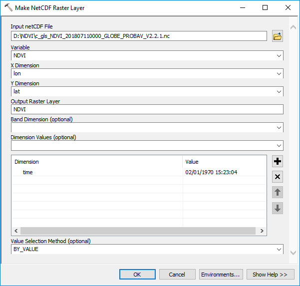 Convertir archivos NetCDF para NDVI