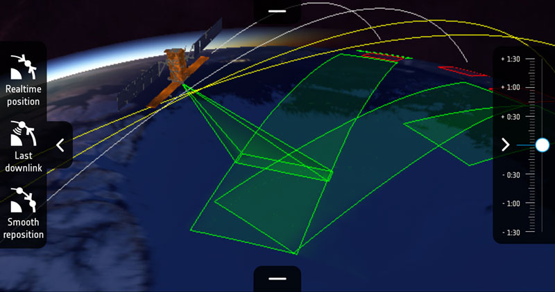 Momentos temporales de mapeo del satélite Sentinel