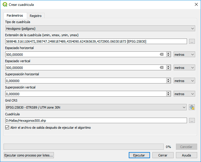 Elaborar mallas hexagonales de cuadrículas con QGIS