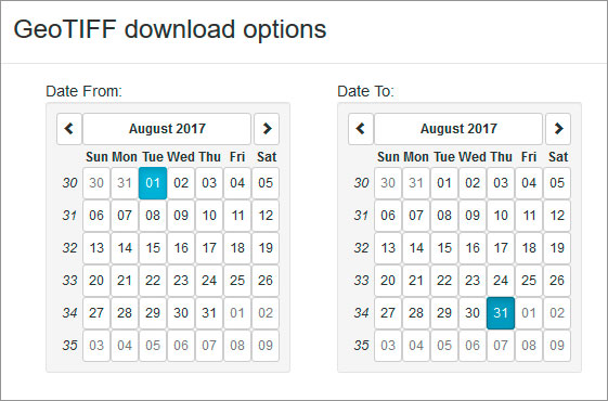 Descargar imágenes para seguimiento de vegetación