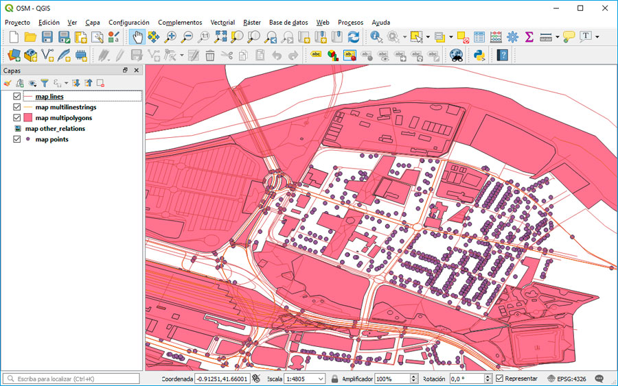 Archivos OSM en QGIS