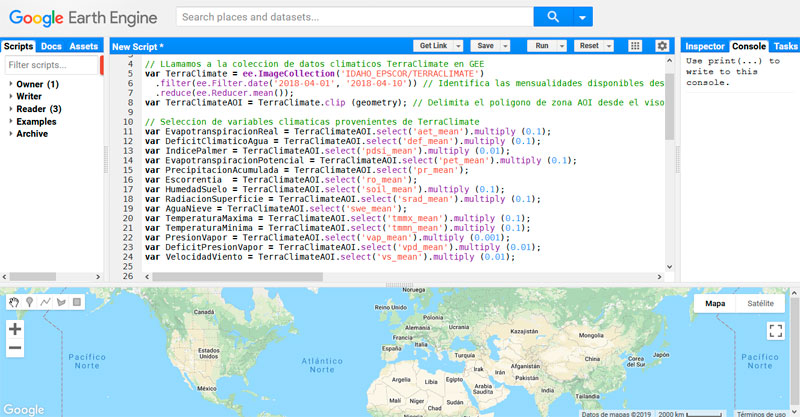 Script de descarga de datos climáticos históricos para GEE