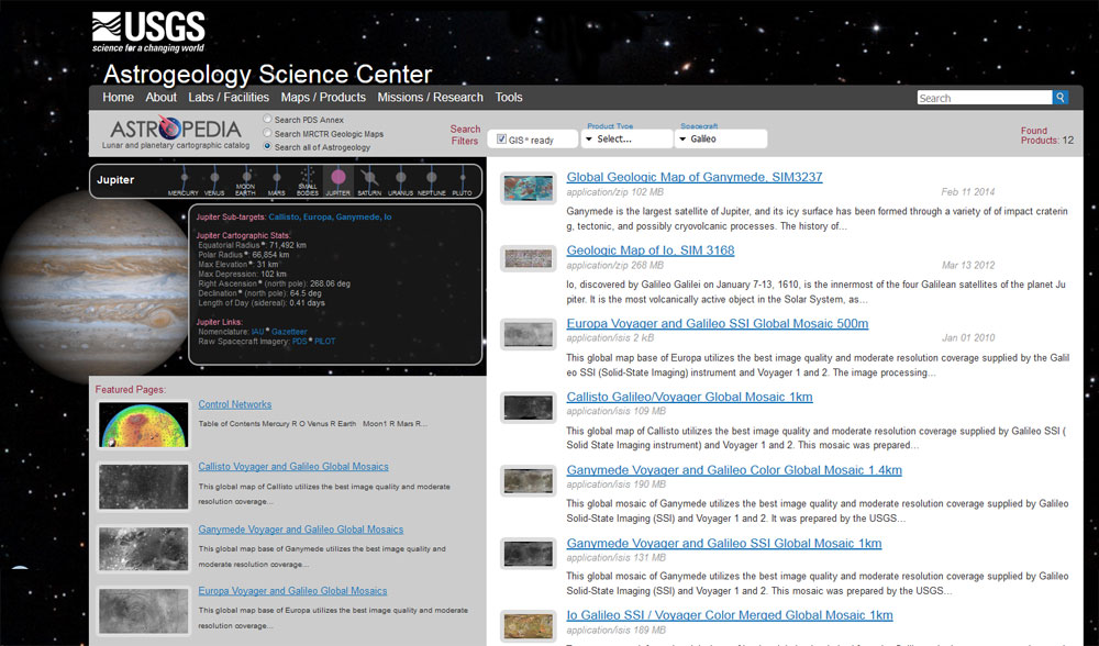 Descarga de cartografía de planetas con Astropedia