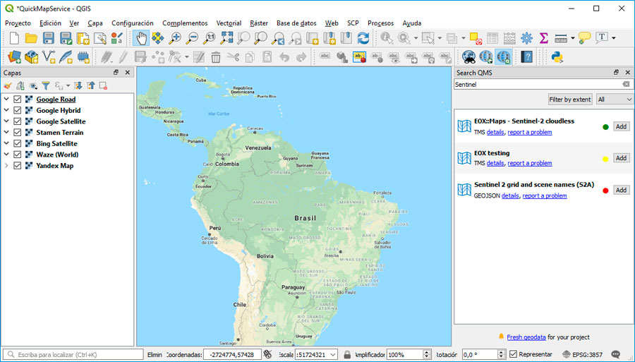 Búsqueda de mapas base para GIS