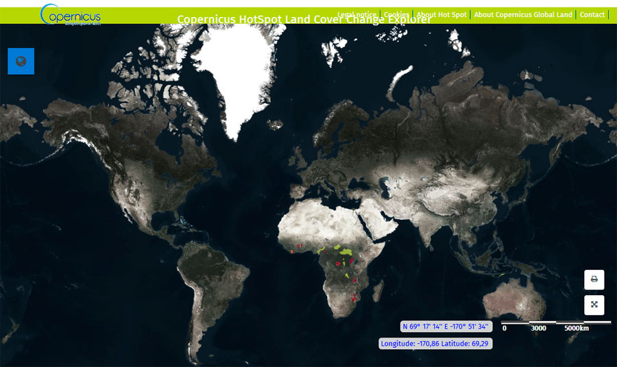 Copernicus HotSpot Land Cover data